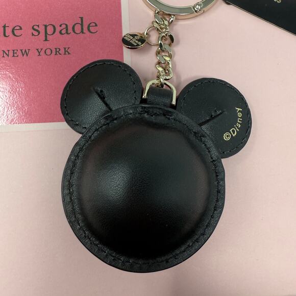 NWT Kate Spade New York x Disney Minnie Mouse Leather Bag Charm Gold Tone - Picture 7 of 11